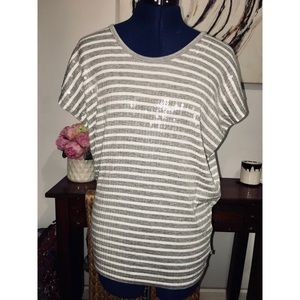 MICHAEL Michael Kors Stripped Sequined Shirt